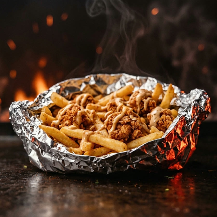 تشيبس في كيس ألمنيوم مع دجاج كرسبي